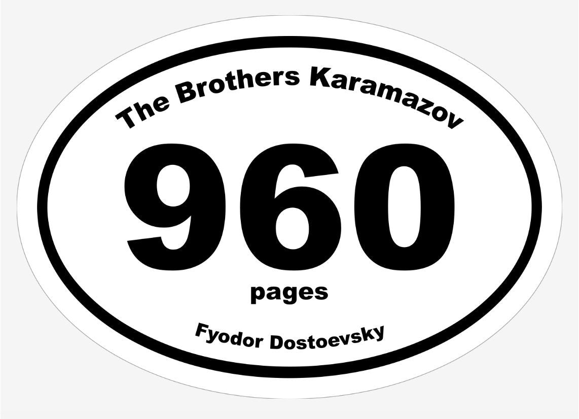 Brothers Karamazov Book Marathon Vinyl Sticker for Car, Laptops - NEW & IMPROVED