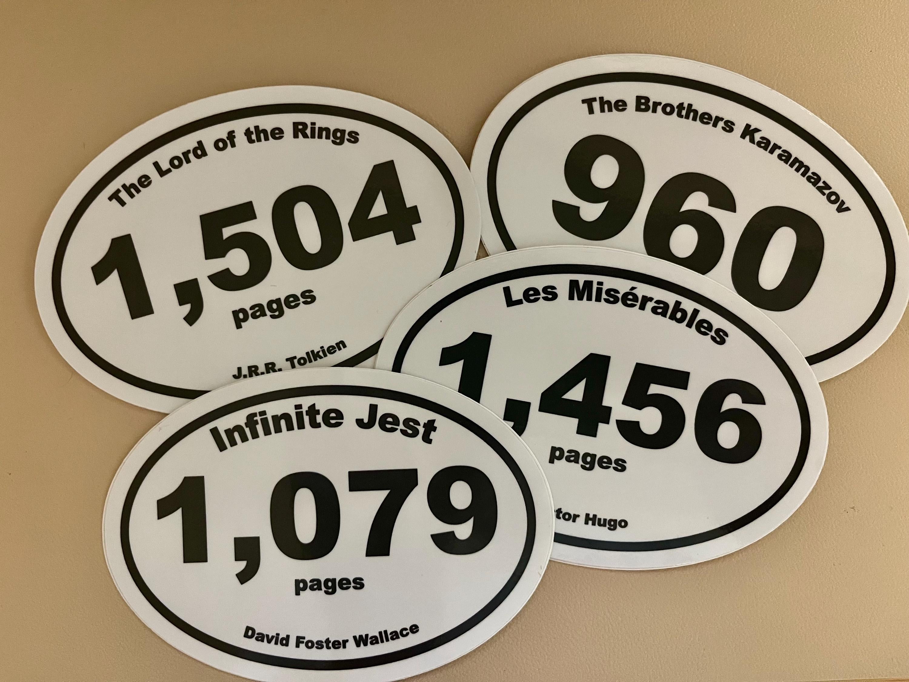 War and Peace - Book Marathon Sticker - Decal for Cars & Laptops