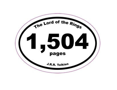 Lord of the Rings Book Marathon Vinyl Sticker for Cars